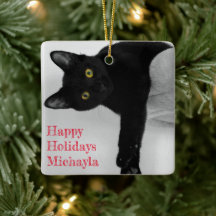 Personalisierter Black Cat Besitzer Weihnachten