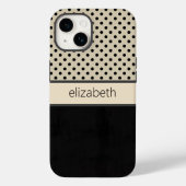 Personalisierter Black Classic Dots Handy-Fall Case-Mate iPhone Hülle (Rückseite)