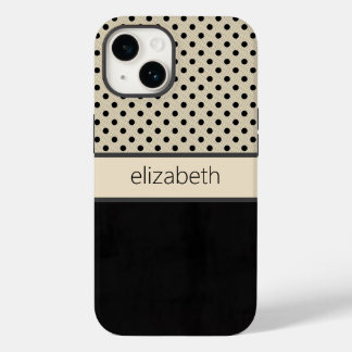 Personalisierter Black Classic Dots Handy-Fall Case-Mate iPhone 14 Hülle