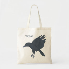 Personalisierter Black Crow Bird Tragetasche