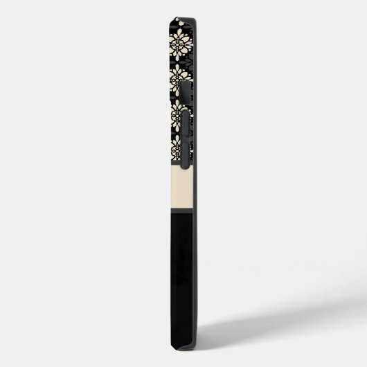 Personalisierter Black Floral Phone Case (Rückseite / Links)