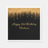 Personalisierter Black Gold Driving Glitzer Geburt Serviette (Vorderseite)