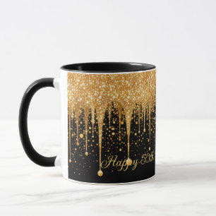 Personalisierter Black Gold Driving Glitzer Geburt Tasse