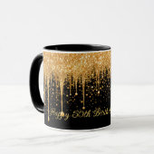 Personalisierter Black Gold Driving Glitzer Geburt Tasse (Vorderseite Links)