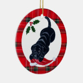 Personalisierter Black Lab Welpe Keramikornament (Rechts)