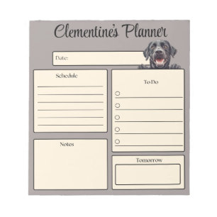 Personalisierter Black Labrador Tagesplaner Notizblock