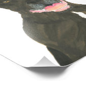 Personalisierter Black Pitbull Staffy Dog Art Fotodruck (Ecke)