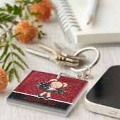 Personalisierter Black & Red Cheerleader Schlüssel Schlüsselanhänger (Vorderseite rechts)