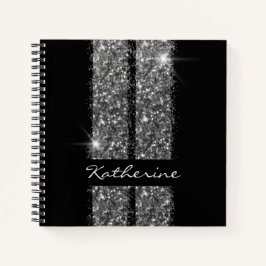 Personalisierter Black Silver Car Racing Enthusias Notizblock