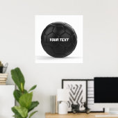 Personalisierter Black Soccer Ball Poster (Heimbüro)