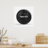 Personalisierter Black Soccer Ball Poster (Küche)