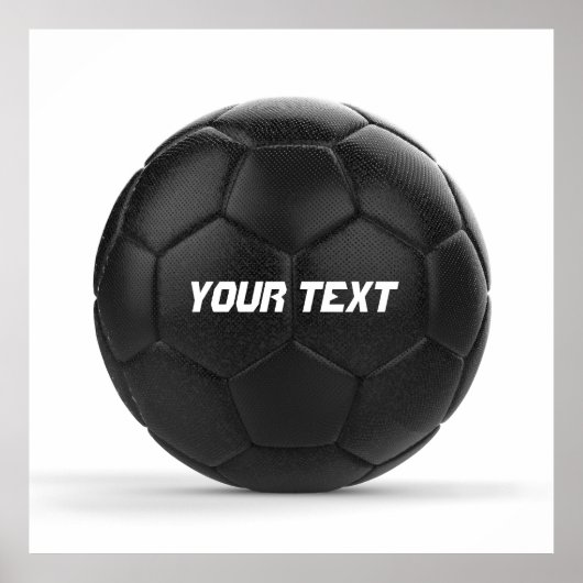 Personalisierter Black Soccer Ball Poster (Vorne)