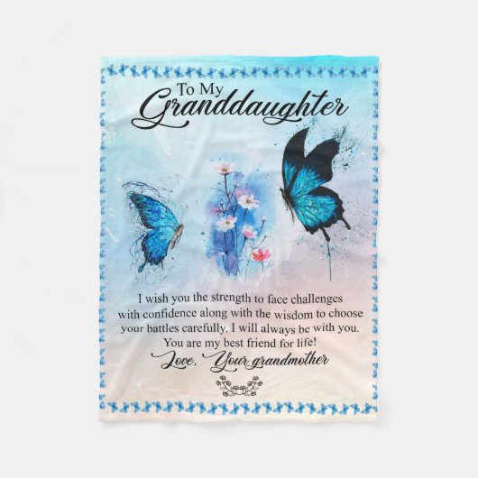 Personalisierter Blankenschmetterling für meine En Fleecedecke (Vorderseite)