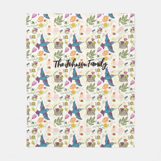 Personalisierter Blanket-Gift-Vogel und Sukkulture Fleecedecke (Vorderseite)