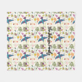 Personalisierter Blanket-Gift-Vogel und Sukkulture Fleecedecke (Vorderseite (Horizontal))