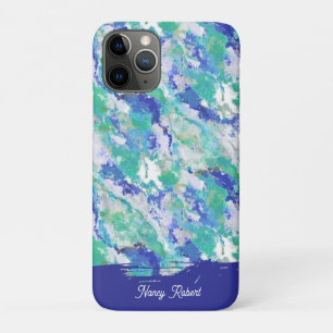 Personalisierter Blau-Achat Naturstein Case-Mate iPhone Hülle