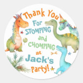 Personalisierter BLAU! CHOMP! Dinosaur Stickers (Vorderseite)