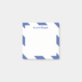 Personalisierter, blau gestreifter Post - Hinweise Post-it Klebezettel (Vorderseite)
