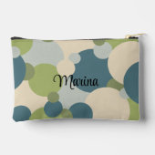 Personalisierter blau-grün-molekularer Toilettenbe Zubehörtasche (Rückseite)