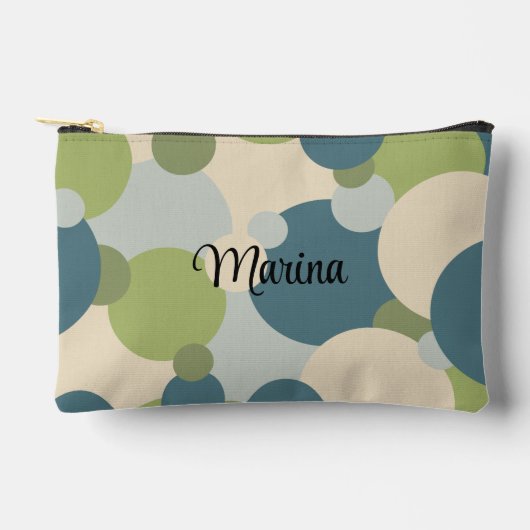 Personalisierter blau-grün-molekularer Toilettenbe Zubehörtasche (Vorderseite)