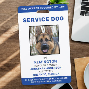 Personalisierter Blau Weiß Servicehund Foto Auswei Ausweis