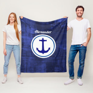Personalisierter Blauanker Fleecedecke