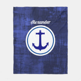 Personalisierter Blauanker Fleecedecke