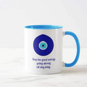 Personalisierter Blaue Böse Augapfel Amulett Tasse
