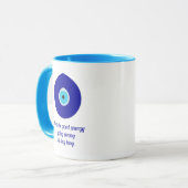 Personalisierter Blaue Böse Augapfel Amulett Tasse (Vorderseite Links)