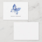 Personalisierter Blaue Schmetterling Mitteilungskarte (Vorne/Hinten)