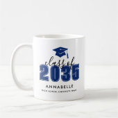 Personalisierter blauer Abschluss Kaffeetasse (Links)