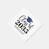 Personalisierter blauer Abschluss Serviette (Ecke)