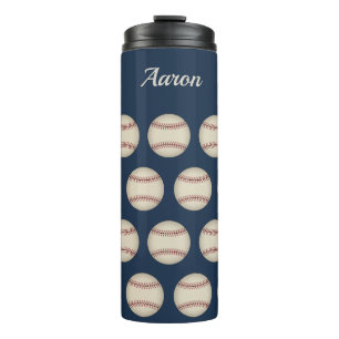Personalisierter blauer Baseball-Thermal-Tumbler-G Thermosbecher