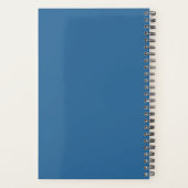 Personalisierter blauer Blumen-Monats- und Wochenp Planer (Rückseite)