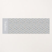Personalisierter blauer Blumenname Yogamatte (Vorderseite (Horizontal))