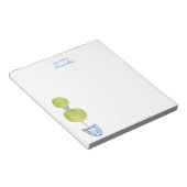 Personalisierter blauer Chinoiserie-Baum-Notizbloc Notizblock (angewinkelt)