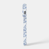 Personalisierter blauer Chinoiserie-Hase iPhone Hülle (Linke Seite)