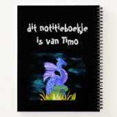 Personalisierter blauer Drache Notizblock (Rückseite)