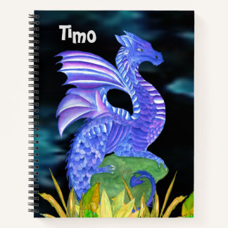 Personalisierter blauer Drache Notizblock