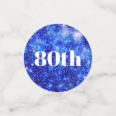 Personalisierter Blauer Funkel 80. Geburtstag Konfetti (Klein Vorderseite)