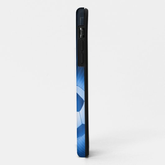 Personalisierter blauer Fußball Case-Mate iPhone Hülle (Hinten/Links)