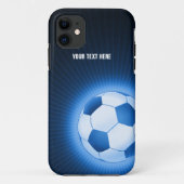 Personalisierter blauer Fußball Case-Mate iPhone Hülle (Rückseite)