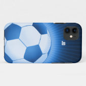 Personalisierter Blauer Fußballball (Fußball) Case-Mate iPhone Hülle (Rückseite (Horizontal))