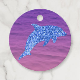 Personalisierter blauer Glitzer Dolphin Rosa und L Geschenkanhänger