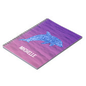 Personalisierter blauer Glitzer Dolphin Rosa und L Notizblock (Linke Seite)