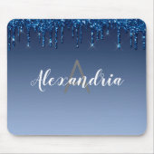 Personalisierter blauer Glitzer Mousepad (Vorne)