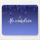 Personalisierter blauer Glitzer Mousepad (Vorne)