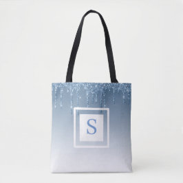 Personalisierter blauer Glitzer Tasche