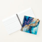 Personalisierter blauer Goldmarmor-Script-Name Notizblock (Innenseite)
