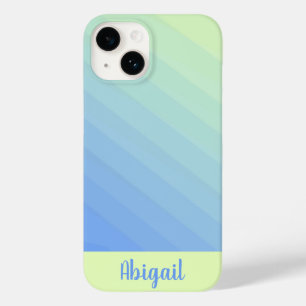 Personalisierter blauer grüner gelber Ombre-Verlau Case-Mate iPhone 14 Hülle